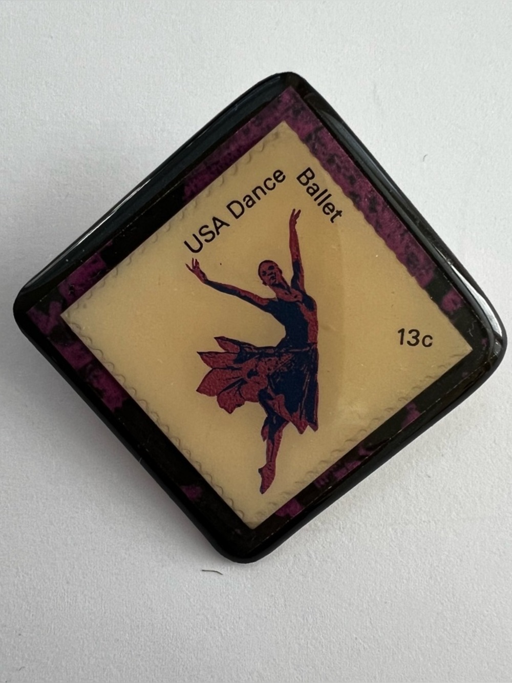 1978 USA Dance Ballet Stamp 13 Cent Pin Made By Robyn Art Stuff Bloomsbury PA